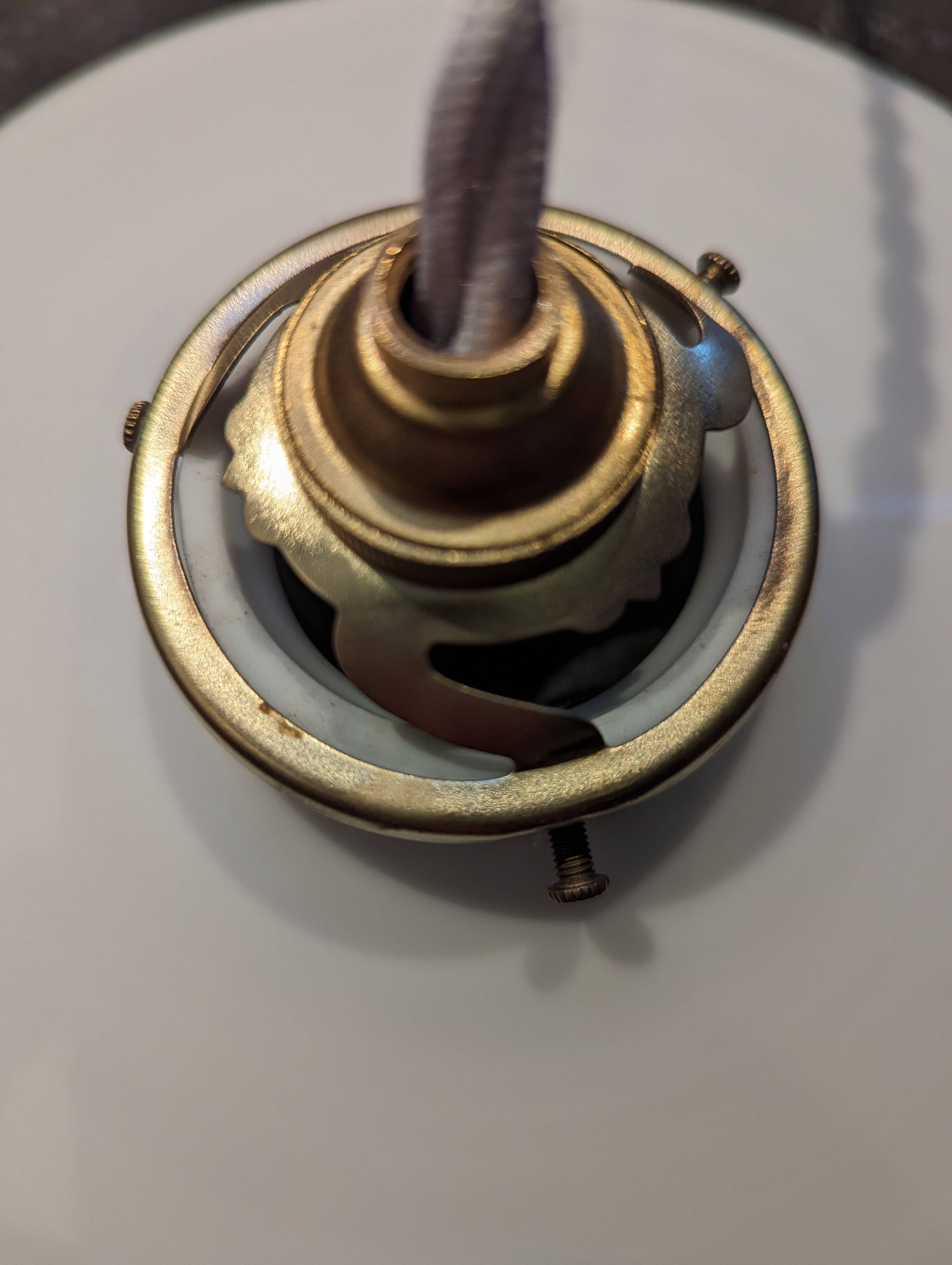 White opaline pendant light, 1930