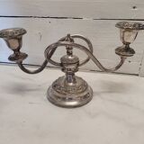 Pair of silver metal candlesticks