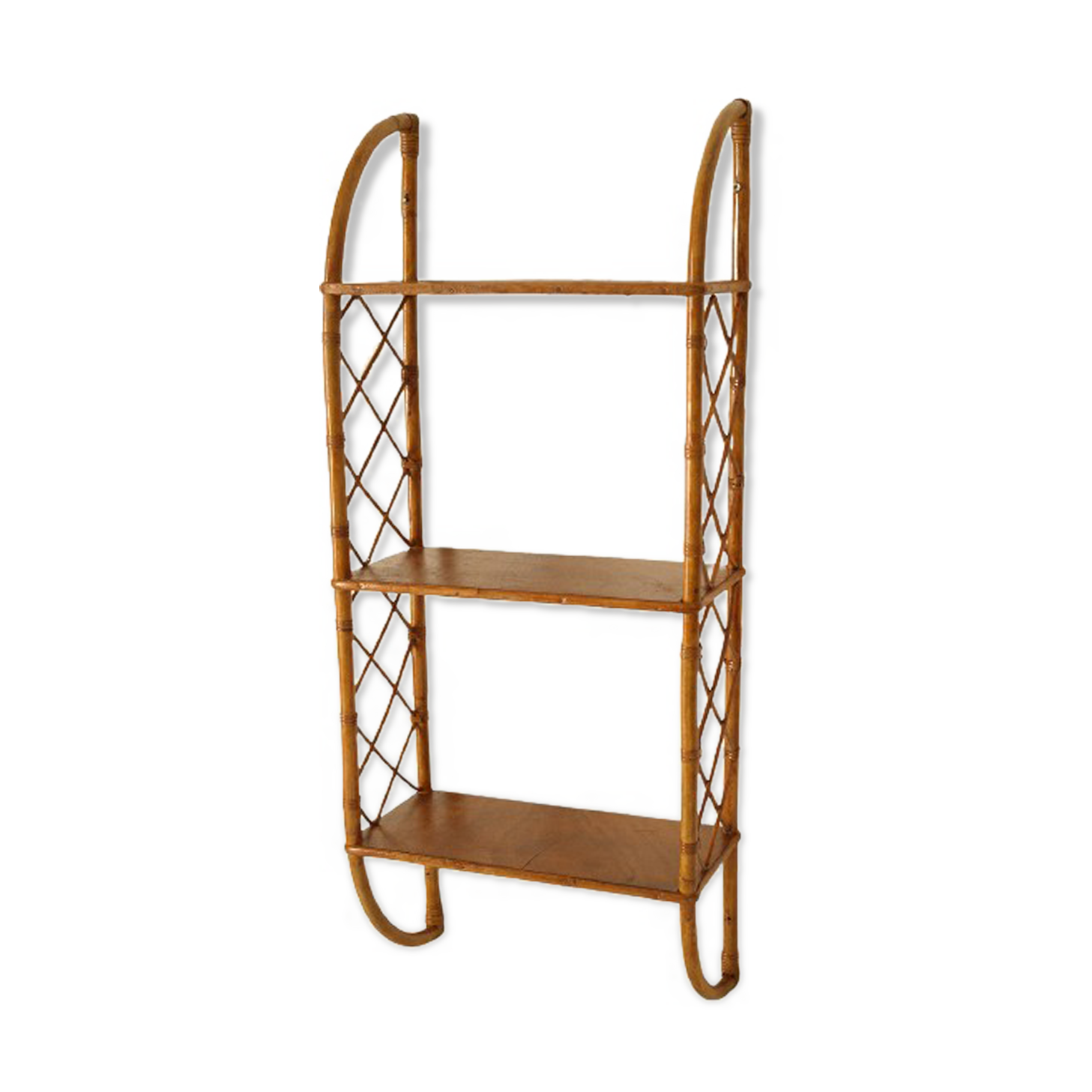 Vintage wall shelf 60's bamboo wicker