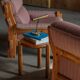 Modern Scandinavian tripod stool from the 20th century with a circular seat, 1970s.