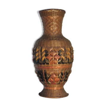 Wicker rattan vase