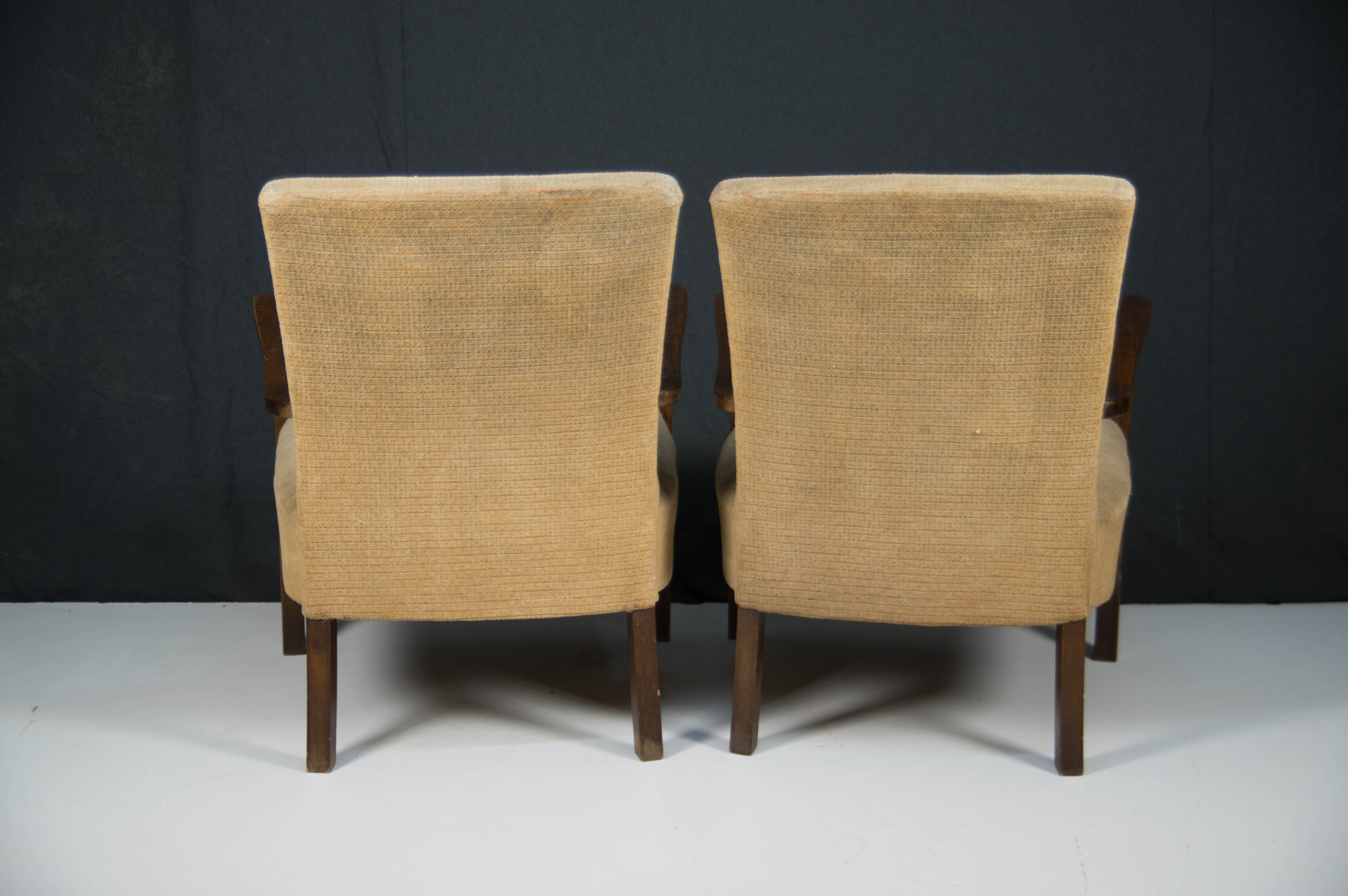 Art Deco Armchairs by Fischel, 1930s, Set of Two