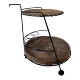Metal and rattan dessert table Raoul Guys for Airborne 1950