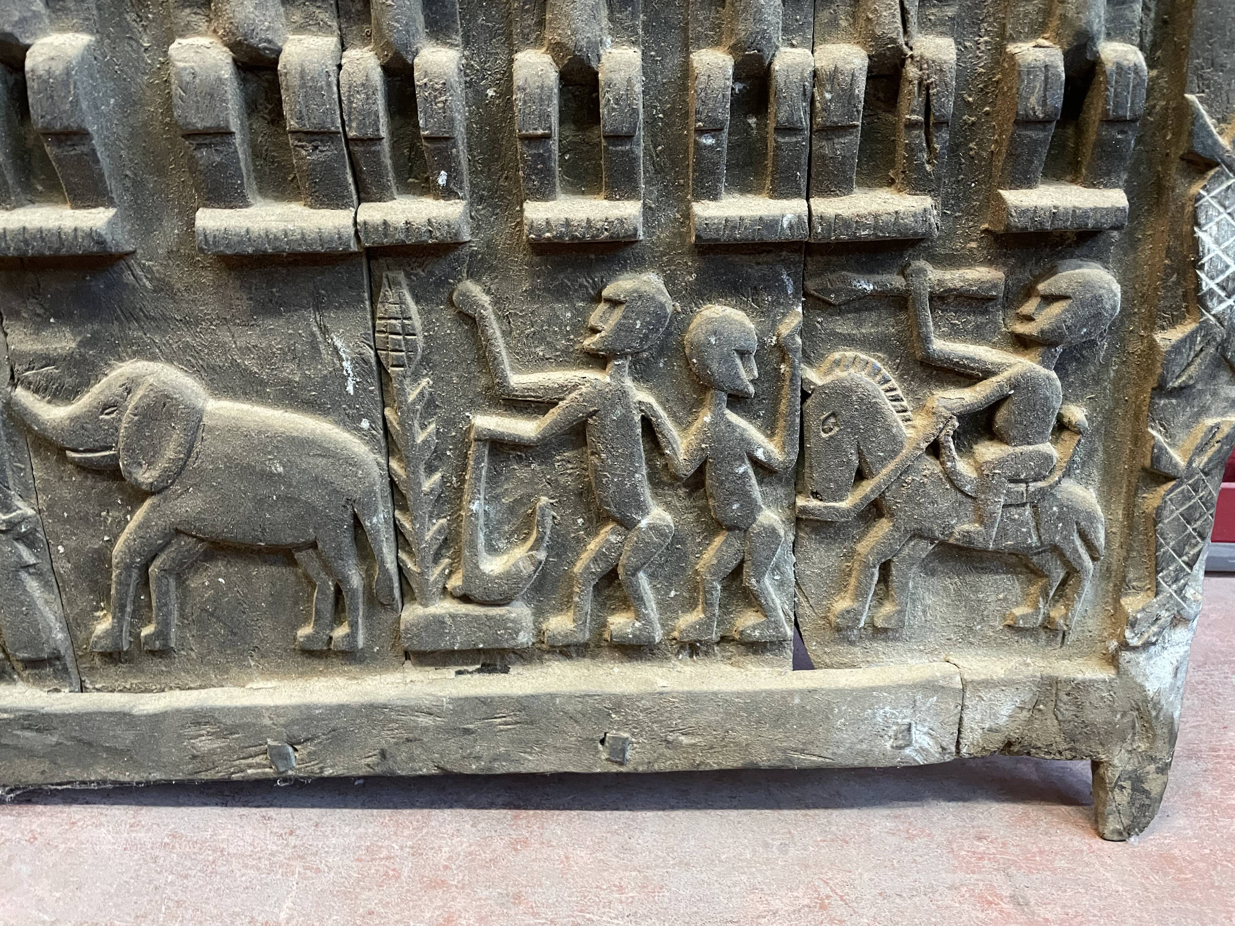 Mali, former Dogon attic shutter with its lock.