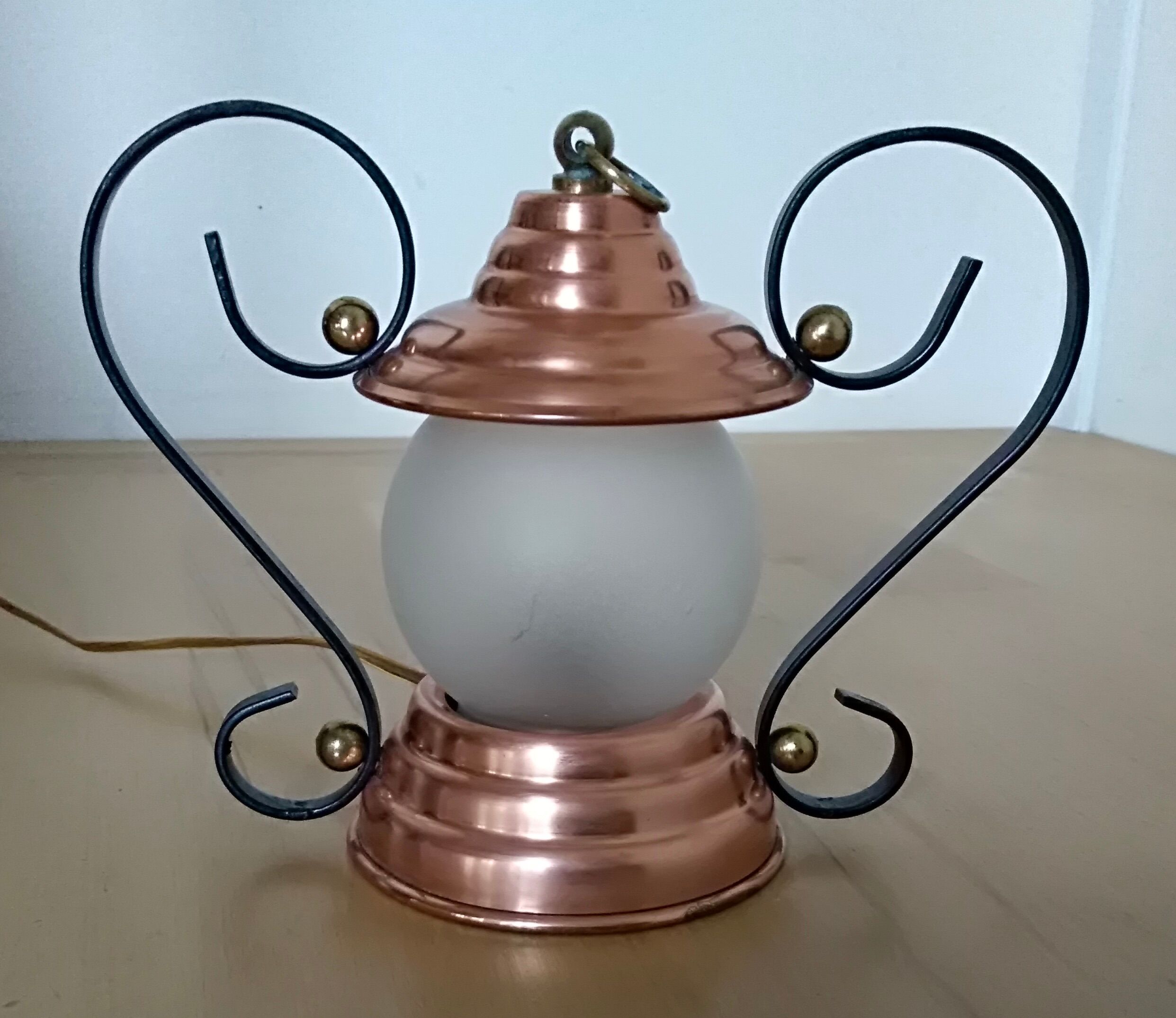 Brass and glass lamp