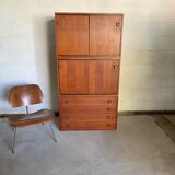 Storage cabinet module 2 in Scandinavian teak 60s