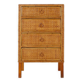 Vintage Bamboo And Rattan Chest Of Drawers - 1960s