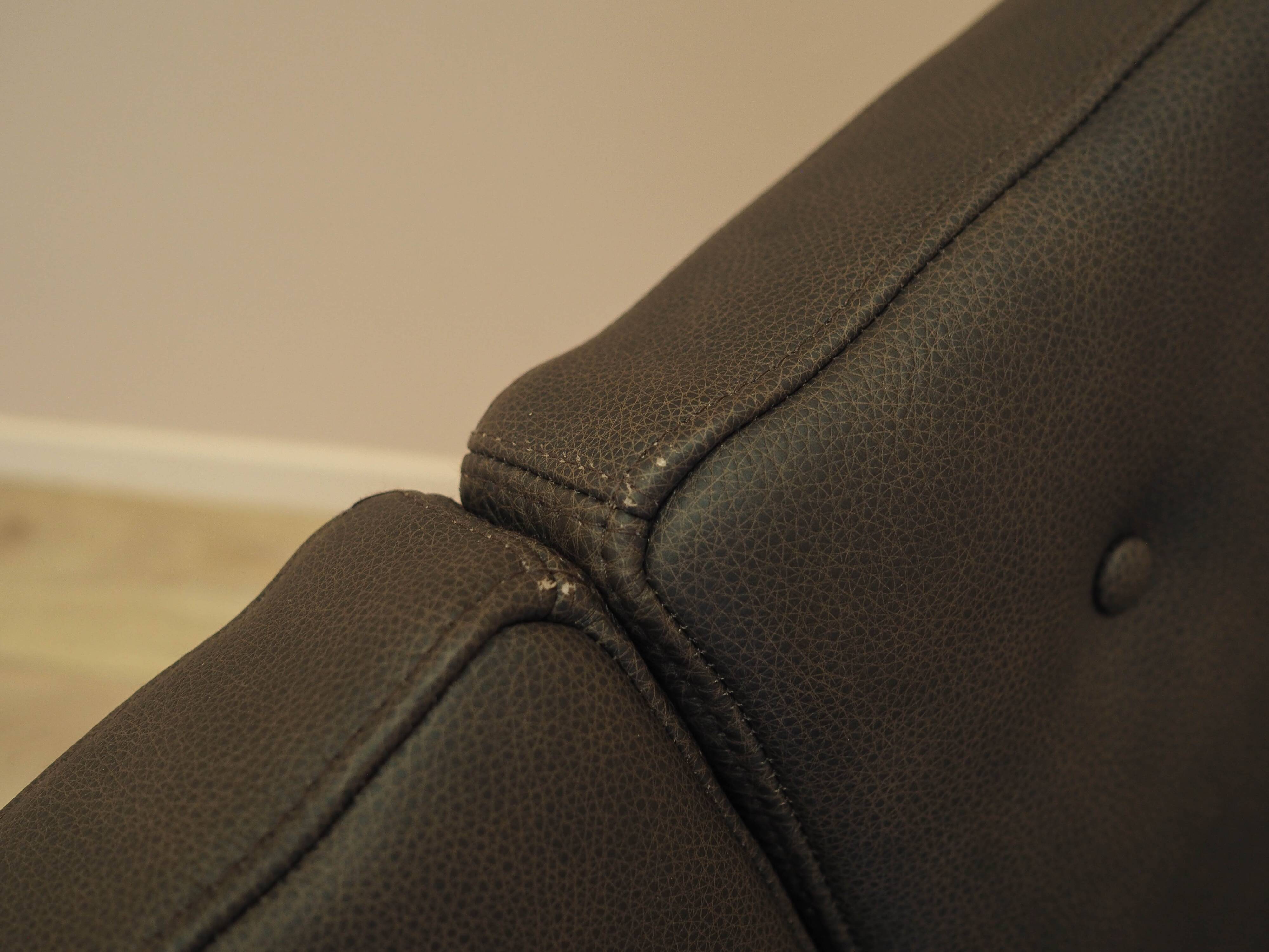 Oak leather sofa by Brockmann Petersen, Danish design 1970s