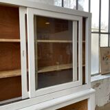 Library showcase ivory white sliding doors