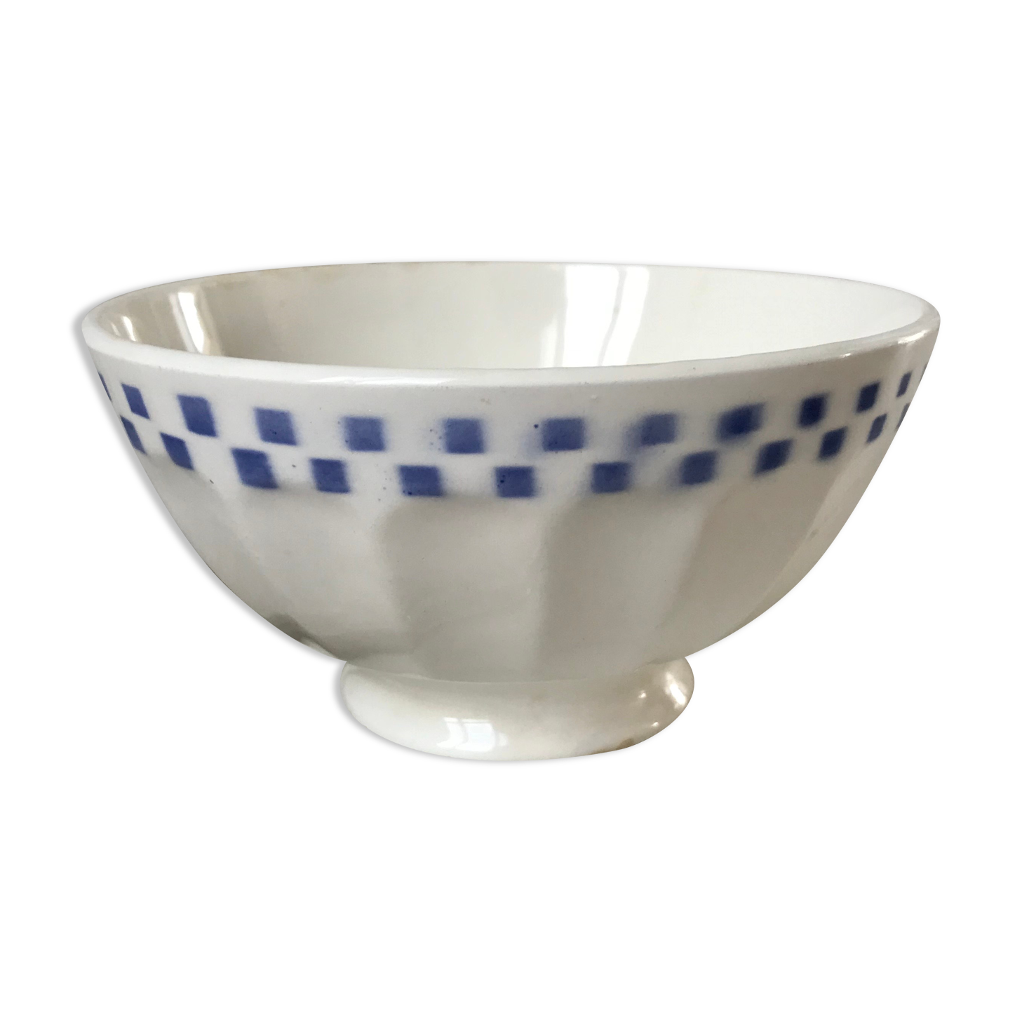 Old bowl with small sky blue tiles 30s-40s