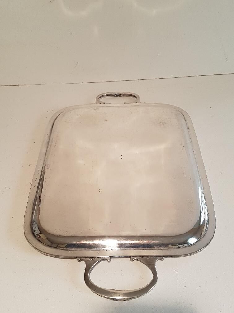 Louis XVI style silver metal tray