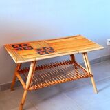 Rattan table, Audout Minet / Capron 1950