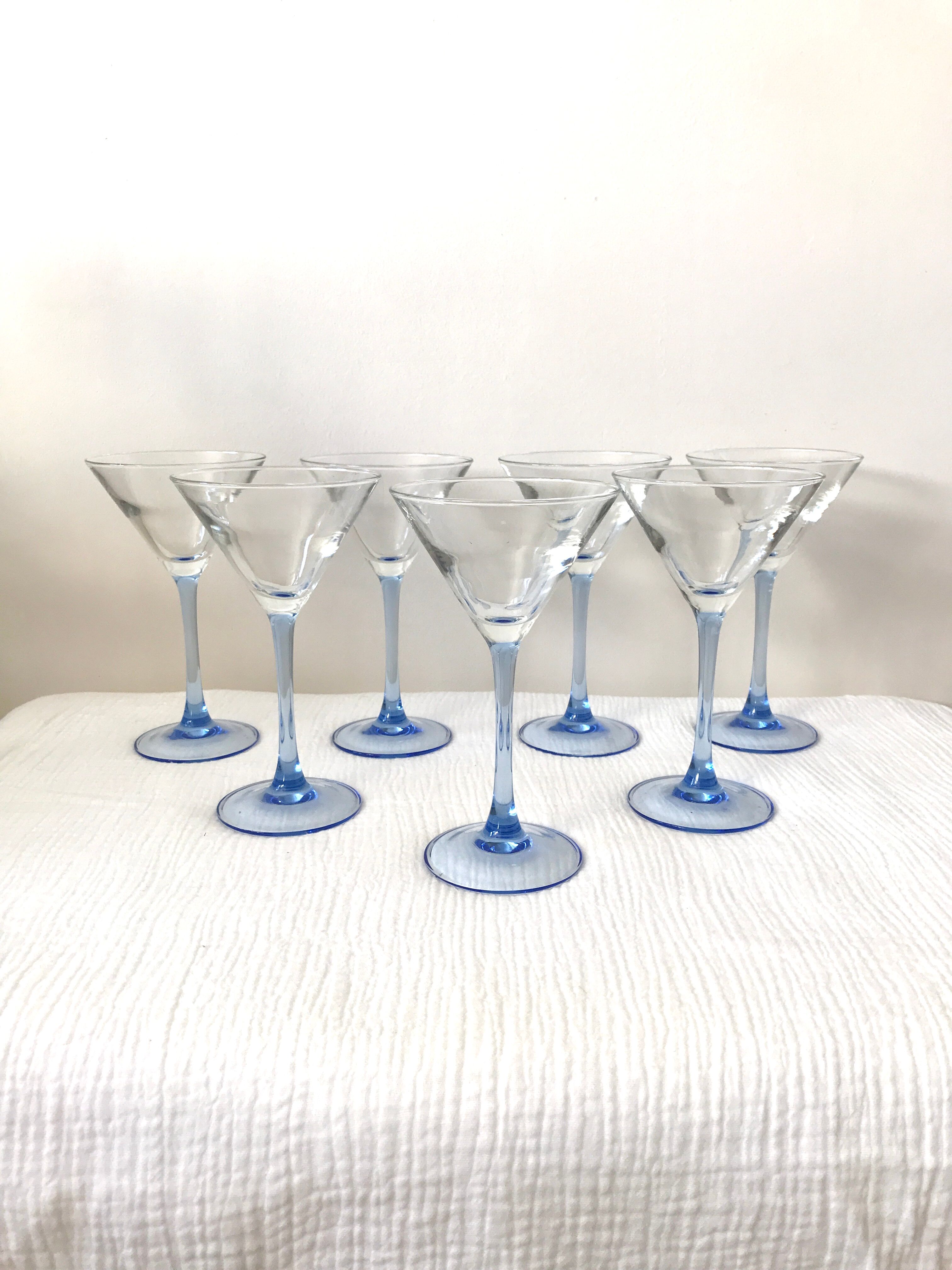 Set of 7 martini glasses