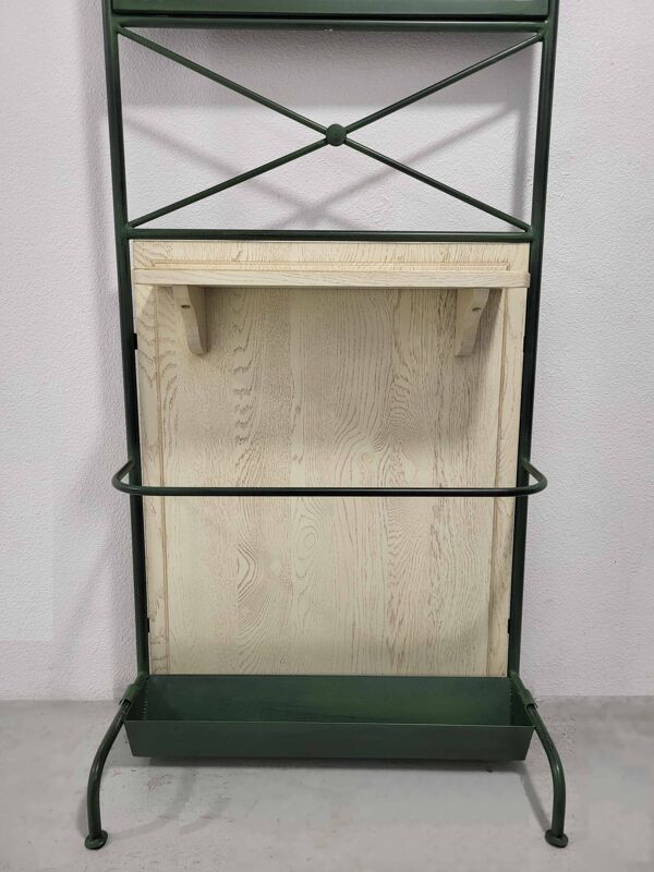 Porte-manteau vestiaire, porte parapluie en bois et fer forgé