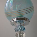 Vintage art deco crystal and opaline lamp