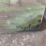 Peinture de chien signé Heigel