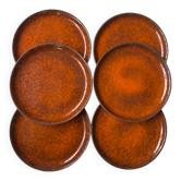 Assiettes céramique émaux orange années 70