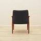 Lounge chair by Grete Jalk, solid teak frame, black leather upholstery, Denmark, 1970s