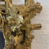 Miroir de style Louis XVI en bois sculpté et doré a la feuille d'or XIX siècle