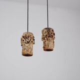 Sculptural ceramic pendant lamps by Bodil Marie Nielsen