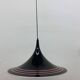 Vintage plastic meblo guzzini black trumpet hanging lamp , 1980’s