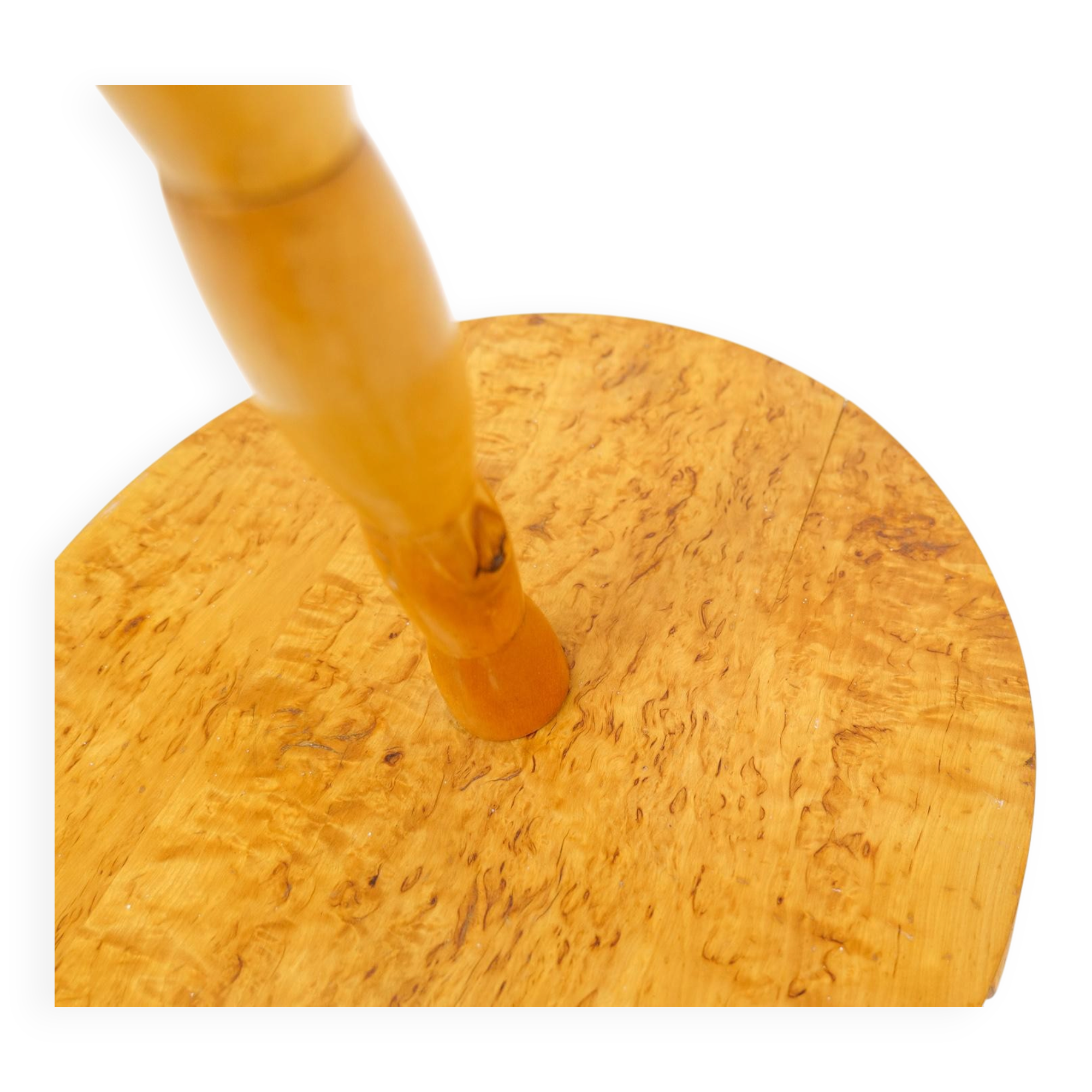 Mid-century organic floor lamp in birch and brass, Sweden, 1950s