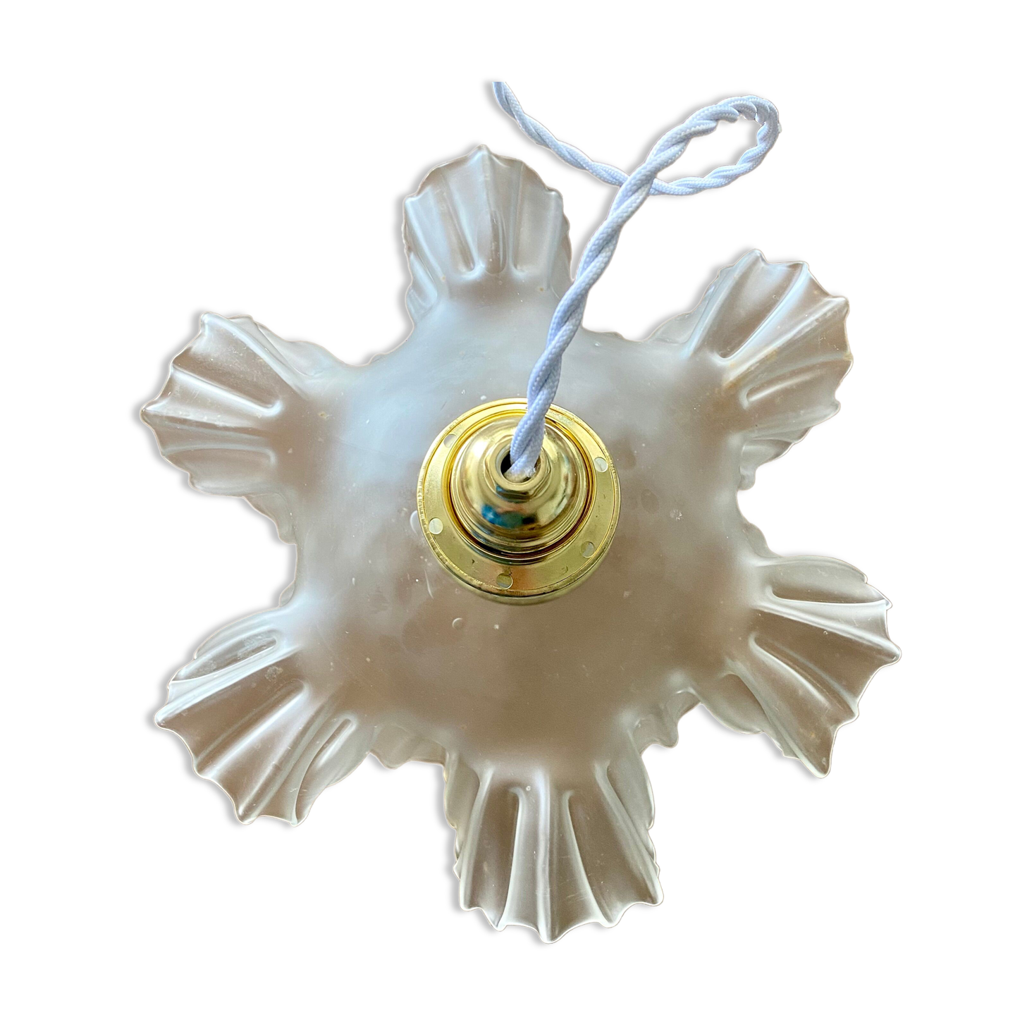 Suspension lamp opaline flower