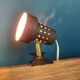 Black metal clip-on lamp articulated 70's