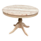 Table à manger scandinave ronde extensible rénovée en bois brut pied centra