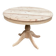 Table à manger scandinave ronde extensible rénovée en bois brut pied centra