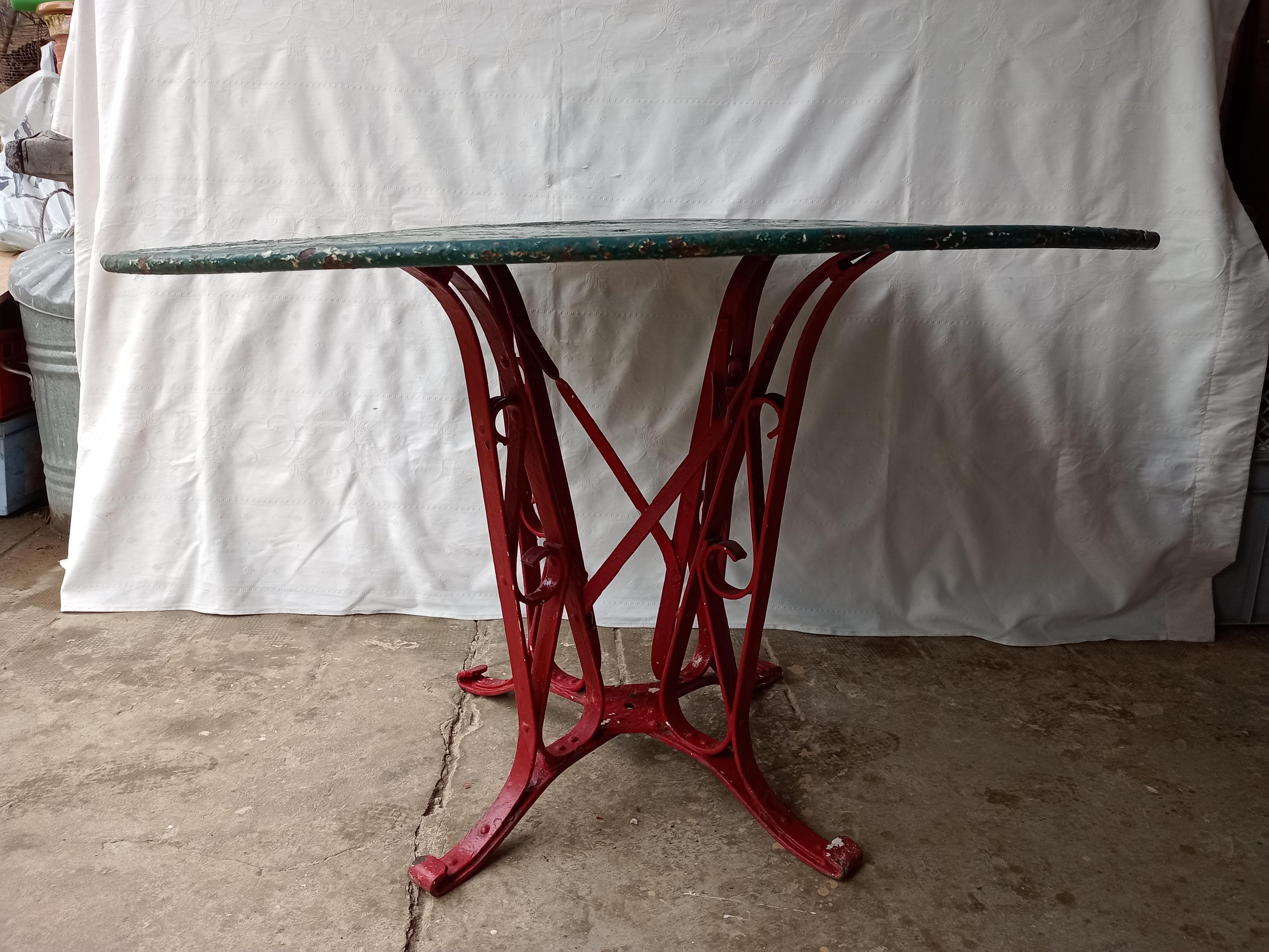 Eiffel style riveted metal garden table