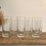 6 vintage twisted glasses