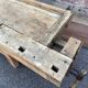 Industrial table Carpenter's workbench in natural raw wood vintage bohemian