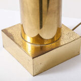 In wood and lucite France 1970 s desk lamp