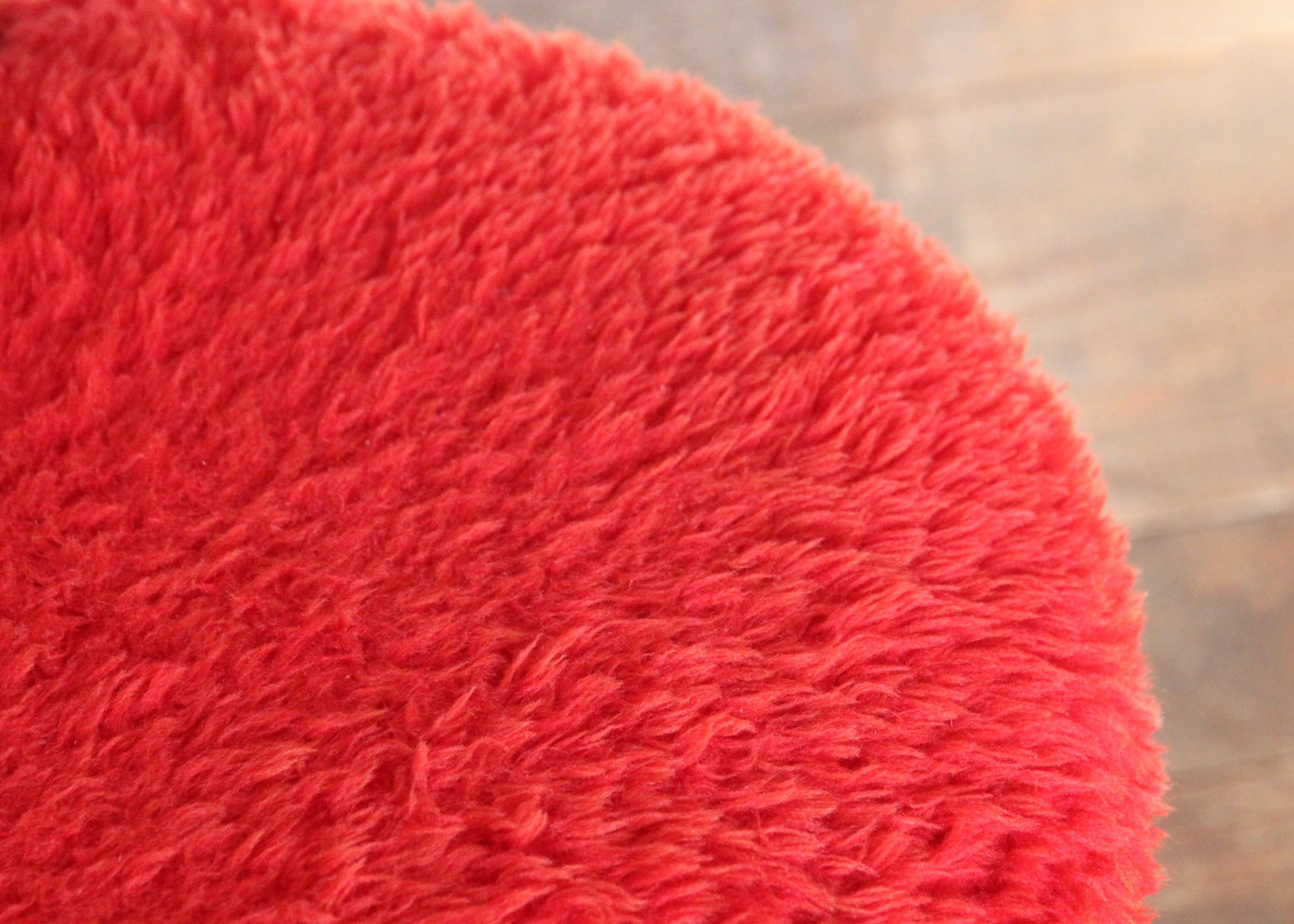 Vintage red furry chair