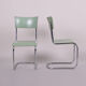 Pair of green Bauhaus chairs made in 1930s Czechia. Made by Robert Slezák
