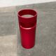 Red German umbrella stand in mid-century modern space style, 1960s.