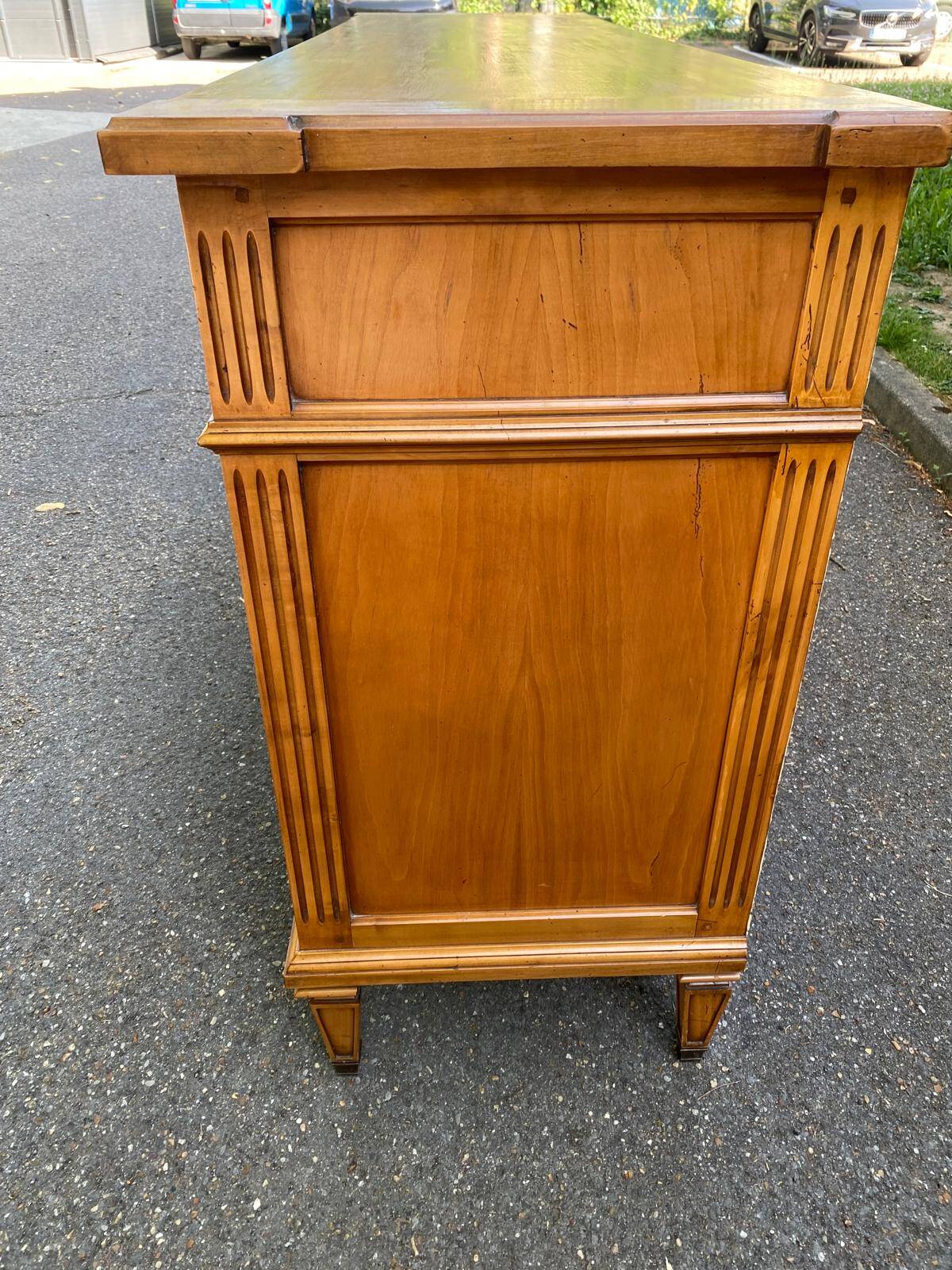Louis XVI solid oak sideboard with 3 doors and 3 drawers, 175 cm