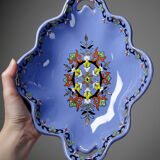 Vintage Chartres model faience and enamel pocket bowl from Longwy.
