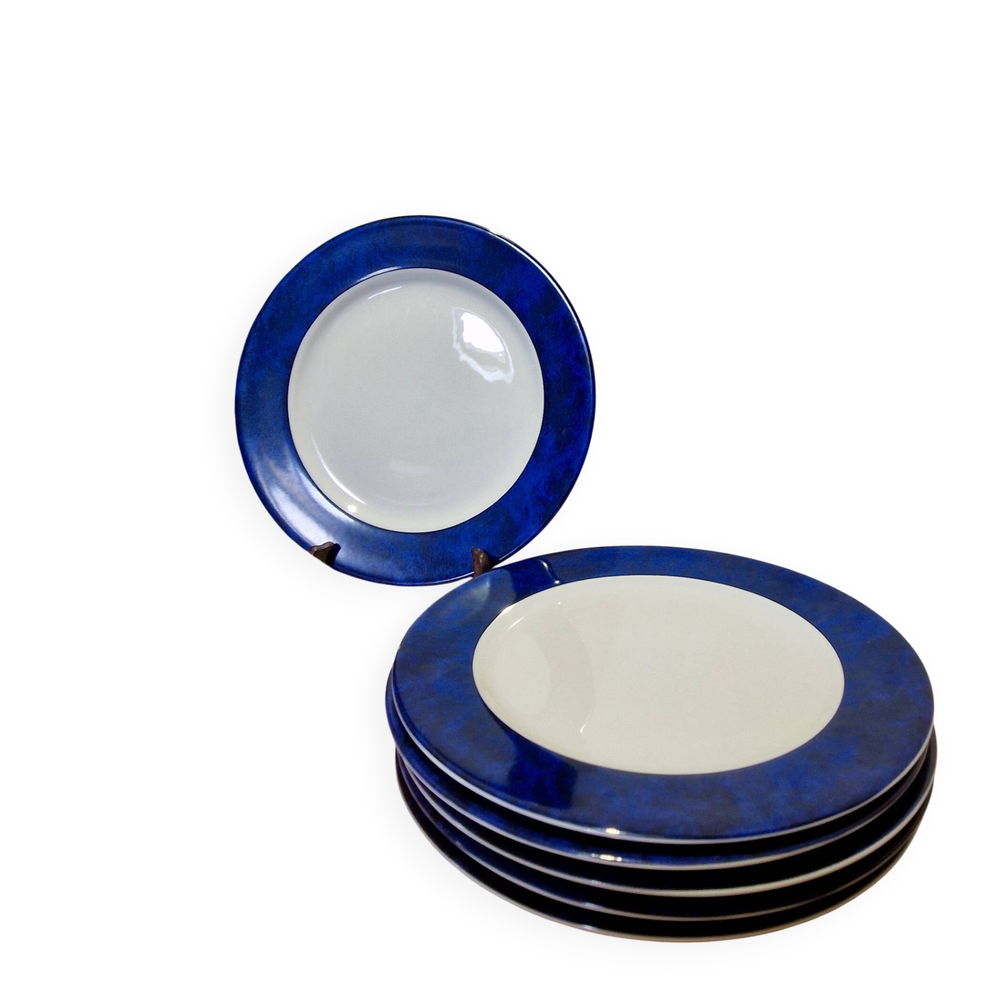 6 plates Philippe Deshoulières Indienne Blue – Limoges porcelain