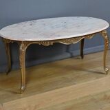 Marble and brass coffee table, Louis XV style – mid 20th century