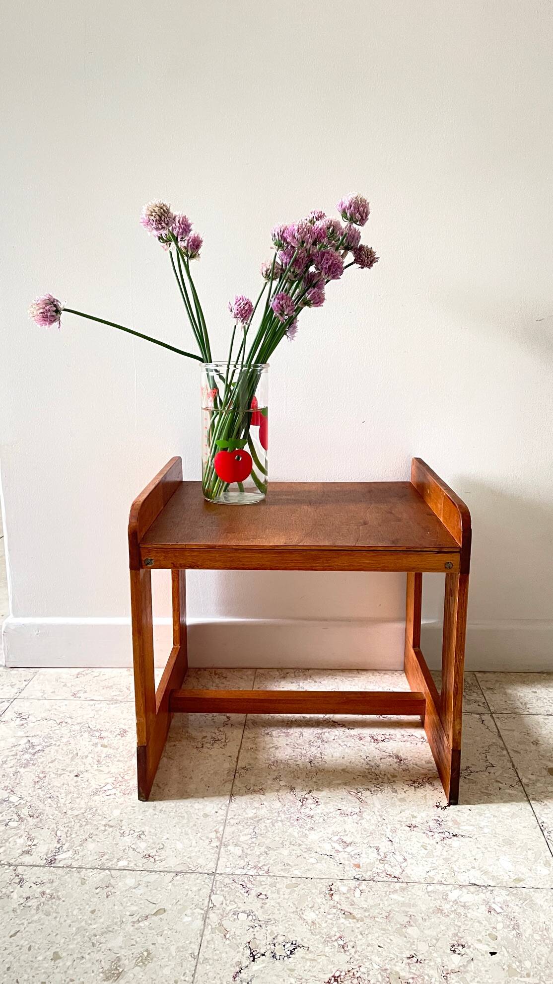 Geometric coffee table wood vintage honey