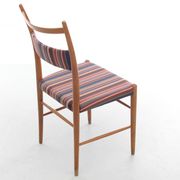 Suite de 4 chaises scandinave de Yngve Ekstrom, tissu Paul Smith