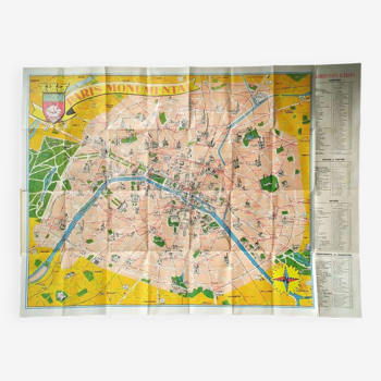 Tourist and Monumental map of Paris