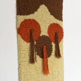 Grande tapisserie murale vintage faite à la main, décoration bohème pour la maison, Yougoslavie, années 70