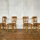 4 chaises en bois bistrot brasserie vintage rétro bohème lutherma