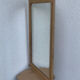 Art Deco mirror bevelled raw oak 1930