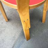 Vintage Red Children's Chair in Linoleum N65 by Alvar Aalto for Artek, Finland, 1970s