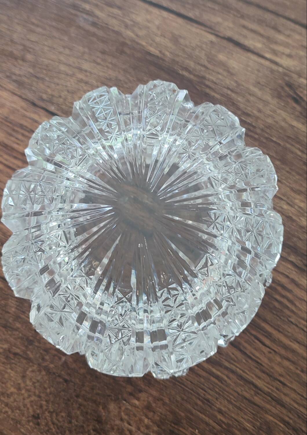 Antique cut glass candy box