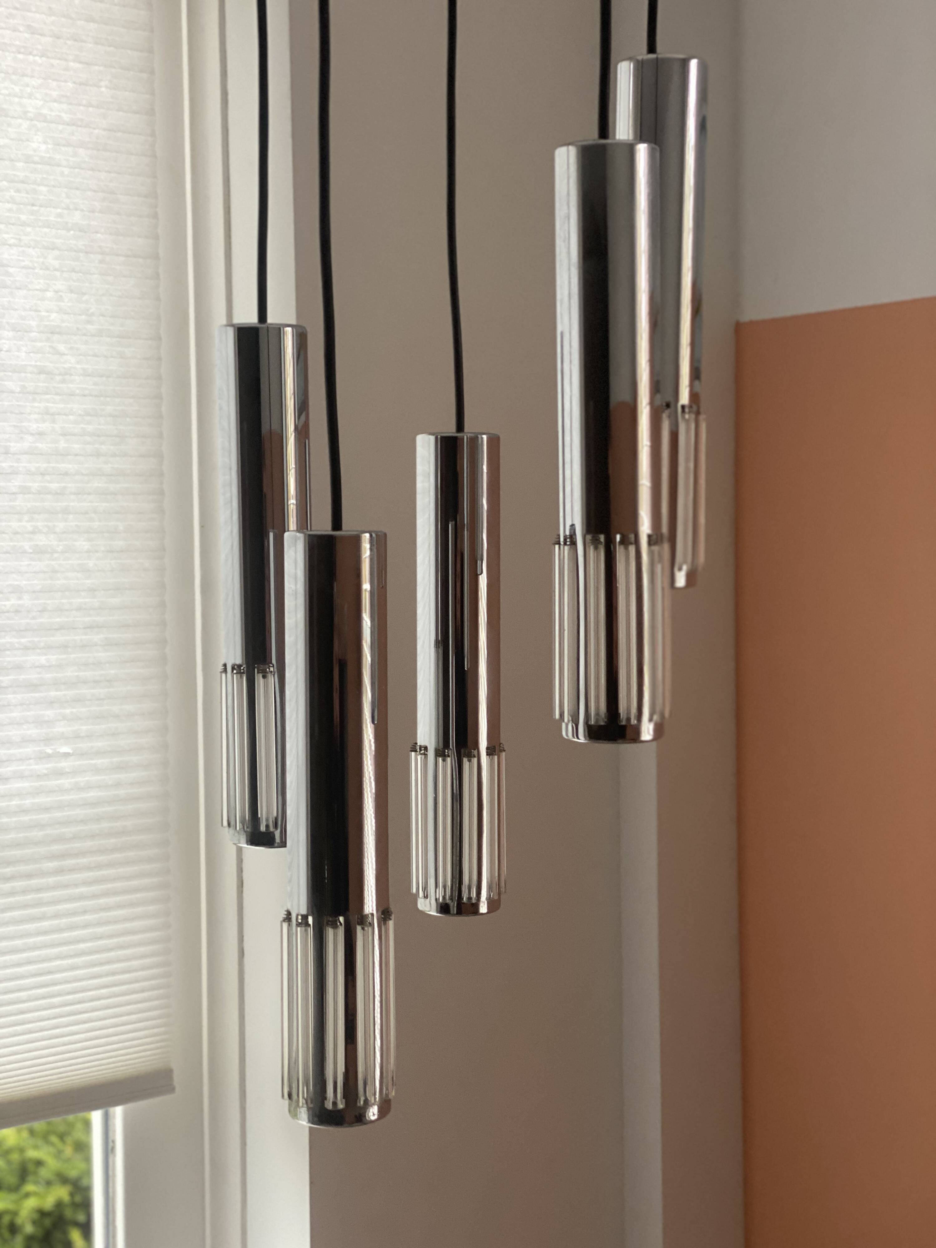 Vintage waterfall pendant lamp by Schmal & Schulz